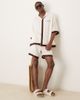 ASOS DESIGN ASOS DESIGN shorts in mid length with border print in beige - part of a set-Neutral - 1