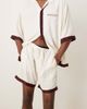 ASOS DESIGN ASOS DESIGN shorts in mid length with border print in beige - part of a set-Neutral - 4