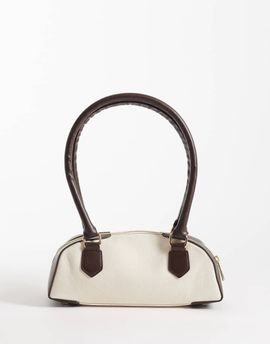 ASOS DESIGN ASOS DESIGN shoulder bag in canvas with brown pu straps