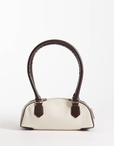 ASOS DESIGN ASOS DESIGN shoulder bag in canvas with brown pu straps