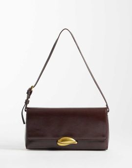 ASOS DESIGN ASOS DESIGN shoulder bag with gold hardware in chocolate-Brown