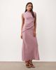 ASOS DESIGN ASOS DESIGN shoulder pad column maxi dress with cut out side in pink - 2