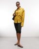 ASOS DESIGN ASOS DESIGN shoulder pad detailing dipped hem shirt in mustard-Yellow - 2