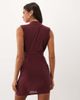 ASOS DESIGN ASOS DESIGN shoulder pad ruched side bodycon dress in wine-Red - 4