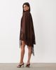 ASOS DESIGN ASOS DESIGN shoulder pad tie neck fringe sleeve mini dress in brown - 2