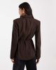 ASOS DESIGN ASOS DESIGN shoulder pad tie waist soft blazer in chocolate-Brown - 3