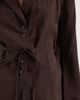ASOS DESIGN ASOS DESIGN shoulder pad tie waist soft blazer in chocolate-Brown - 4
