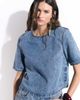 ASOS DESIGN ASOS DESIGN shoulder pads denim t-shirt in mid blue - part of a set - 1