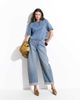 ASOS DESIGN ASOS DESIGN shoulder pads denim t-shirt in mid blue - part of a set - 2