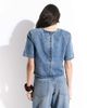 ASOS DESIGN ASOS DESIGN shoulder pads denim t-shirt in mid blue - part of a set - 4