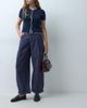 ASOS DESIGN ASOS DESIGN side cinch barrel trouser in navy - 1