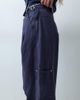 ASOS DESIGN ASOS DESIGN side cinch barrel trouser in navy - 4