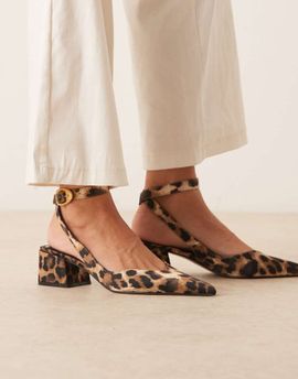 ASOS DESIGN ASOS DESIGN Sienna mid block heel shoes in leopard print-Multi