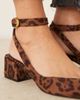 ASOS DESIGN ASOS DESIGN Sienna mid block heel shoes in leopard suedette-Multi - 2