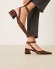 ASOS DESIGN ASOS DESIGN Sienna mid block heel shoes in leopard suedette-Multi - 4