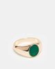 ASOS DESIGN ASOS DESIGN signet ring with semi precious emerald s in gold - 1