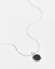 ASOS DESIGN ASOS DESIGN silver plated necklace with black semi precious look pendant - 2