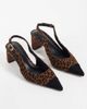ASOS DESIGN ASOS DESIGN Simba toe cap detail slingback mid-height heeled shoes in leopard-Multi - 2