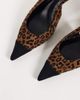 ASOS DESIGN ASOS DESIGN Simba toe cap detail slingback mid-height heeled shoes in leopard-Multi - 3