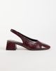 ASOS DESIGN ASOS DESIGN Sindy minimalist block heeled slingback pumps in burgundy-Red - 1