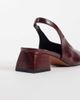 ASOS DESIGN ASOS DESIGN Sindy minimalist block heeled slingback pumps in burgundy-Red - 4