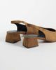 ASOS DESIGN ASOS DESIGN Sindy minimalist block heeled slingback pumps in taupe suedette-Neutral - 3