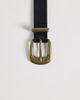 ASOS DESIGN ASOS DESIGN skinny belt with gold curve buckle and metal tip in black - 2