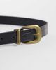 ASOS DESIGN ASOS DESIGN skinny belt with gold curve buckle and metal tip in black - 3