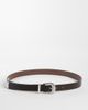 ASOS DESIGN ASOS DESIGN skinny belt with silver curve buckle and metal tip in brown-Black - 1