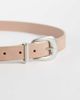 ASOS DESIGN ASOS DESIGN skinny belt with silver curve buckle and metal tip in neutral - 3