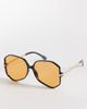 ASOS DESIGN ASOS DESIGN skinny frame angular 70's light tint sunglasses with orange lens - 1