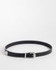 ASOS DESIGN ASOS DESIGN skinny leather belt with curve buckle and metal tip in black - 1
