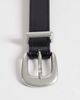 ASOS DESIGN ASOS DESIGN skinny leather belt with curve buckle and metal tip in black - 3