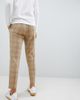 ASOS DESIGN ASOS DESIGN skinny smart trouser in putty window pane check with drawcord waist-Gray - 2