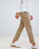 ASOS DESIGN ASOS DESIGN skinny smart trouser in putty window pane check with drawcord waist-Gray - 4