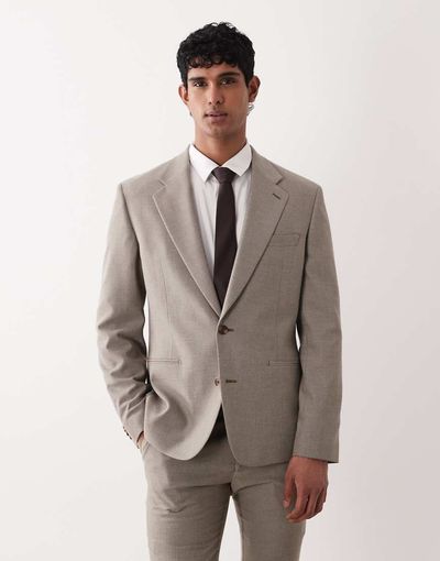 ASOS DESIGN ASOS DESIGN skinny suit jacket in light brown microtexture