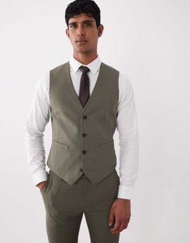 ASOS DESIGN ASOS DESIGN skinny suit vest in mid green