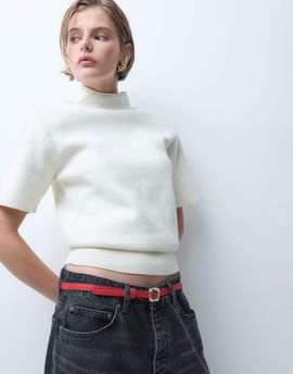 ASOS DESIGN ASOS DESIGN skinny waist and hip square buckle belt in red