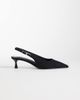 ASOS DESIGN ASOS DESIGN Skip slingback kitten heel shoes in black suedette - 1