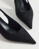 ASOS DESIGN ASOS DESIGN Skip slingback kitten heel shoes in black suedette - 3