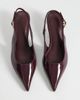 ASOS DESIGN ASOS DESIGN Skip slingback kitten heel shoes in burgundy patent-Red - 3