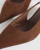 ASOS DESIGN ASOS DESIGN Skip slingback kitten heel shoes in chocolate suedette-Brown - 2