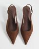 ASOS DESIGN ASOS DESIGN Skip slingback kitten heel shoes in chocolate suedette-Brown - 3