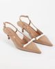 ASOS DESIGN ASOS DESIGN Skippy bow detail slingback kitten heel pumps in beige patent-Neutral - 1