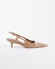 ASOS DESIGN ASOS DESIGN Skippy bow detail slingback kitten heel pumps in beige patent-Neutral - 2