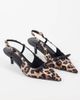 ASOS DESIGN ASOS DESIGN Skippy bow detail slingback kitten heel shoes in leopard-Multi - 1