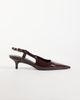 ASOS DESIGN ASOS DESIGN Skippy kitten heel shoes in chocolate patent-Brown - 1