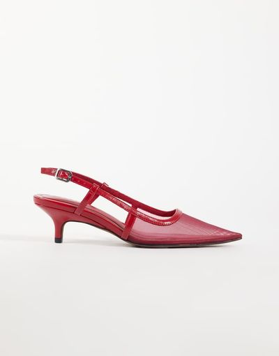 ASOS DESIGN ASOS DESIGN Skippy kitten heel shoes in red mesh