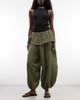 ASOS DESIGN ASOS DESIGN skirt detail balloon pants in khaki-Green - 2