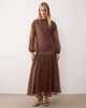 ASOS DESIGN ASOS DESIGN slash neck chiffon godet maxi dress in chocolate-No color - 1